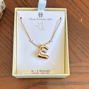 House of Harlow 1960 Gold 'E' Necklace